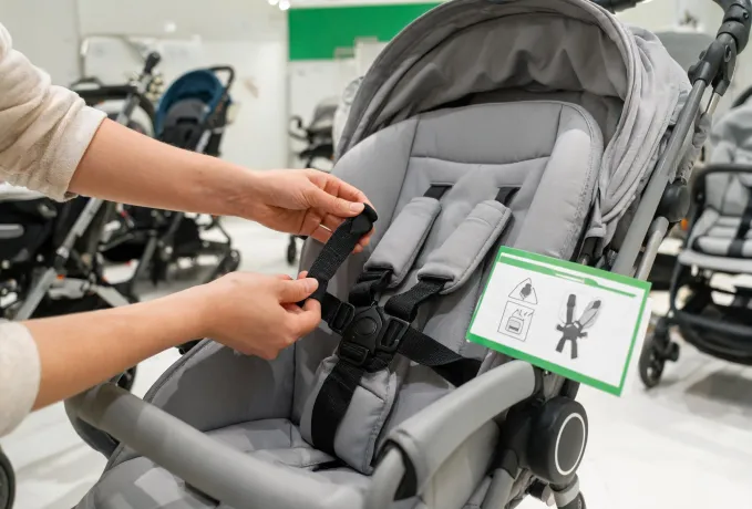 Harness fit check for infant stroller