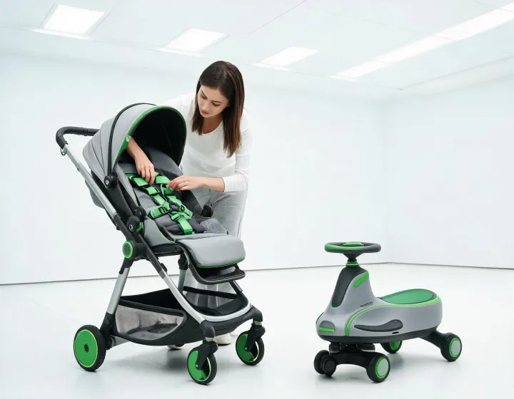 Britax stroller and child ride-on safety testing scene